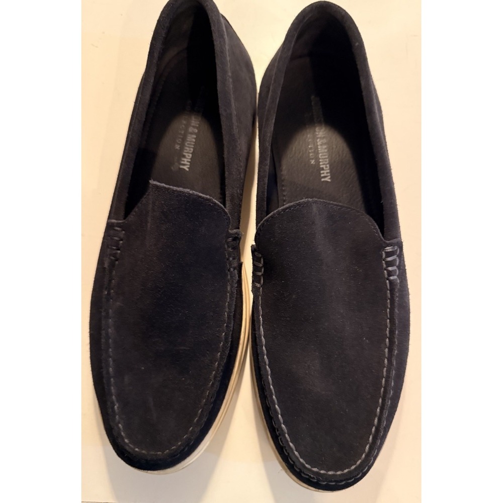 Johnston And Murphy‎ 245719 Marlow Venetian Navy Suede Slip On Loafers Sz-9.5